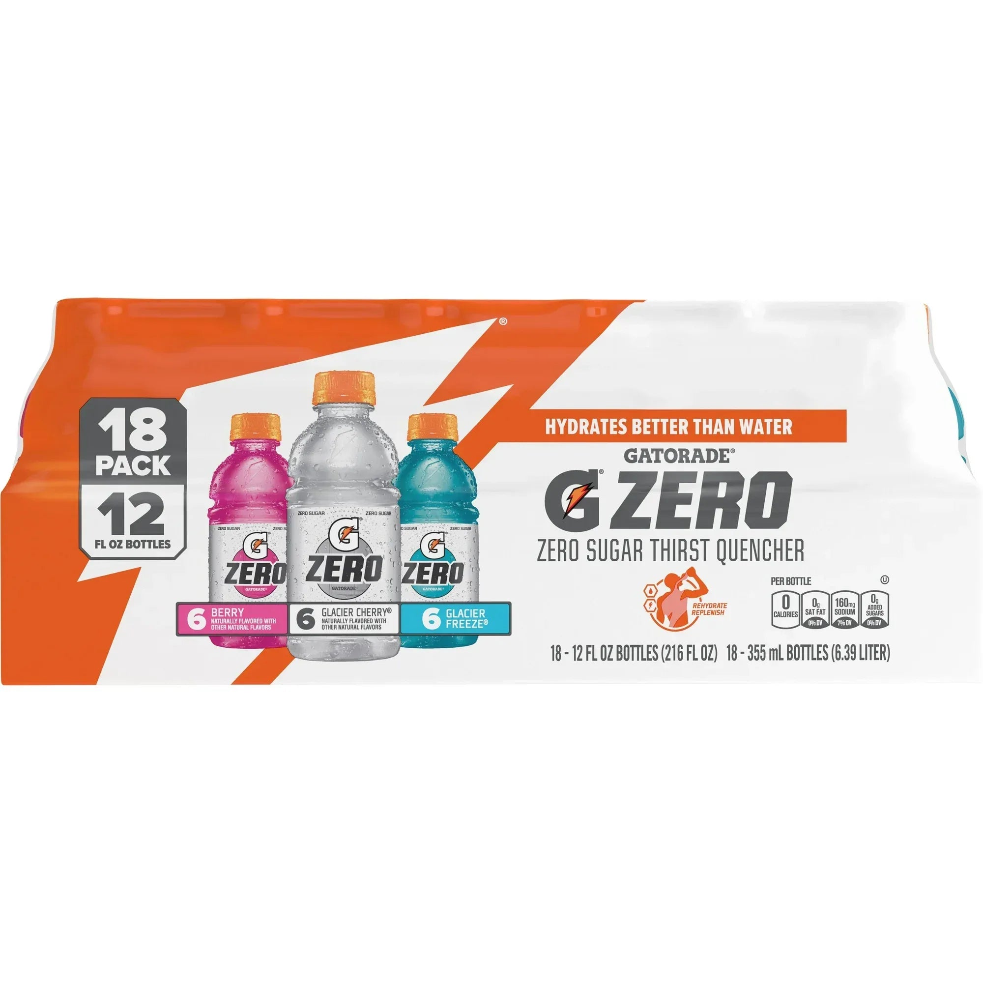 Wholesale Price with free shipping across the USA for Gatorade Zero Sports Drinks, Berry/Glacier Cherry/Glacier Freeze Variety Pack, 12 fl oz, 18 Count - Manji Distributors