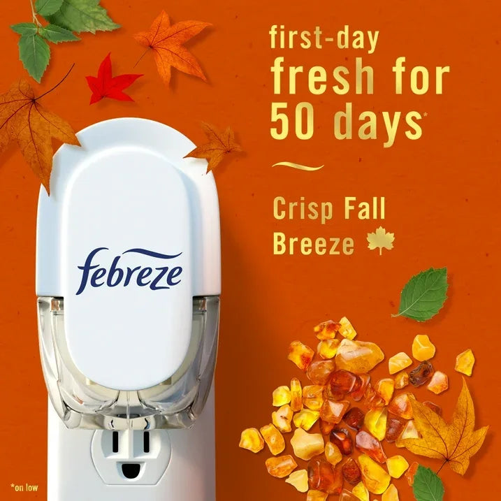 Wholesale Price with free shipping across the USA for (3 pack) Febreze Plug Refill Odor-Fighting Air Freshener Crisp Fall Breeze Scent, 2 Count, 0.87 fl oz Each - Manji Distributors