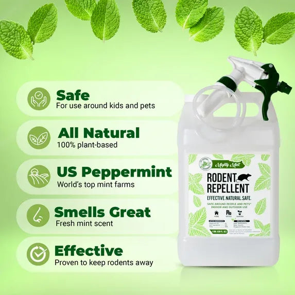 Wholesale Price with free shipping across the USA for Mighty Mint Gallon (128 oz) Rodent Repellent Peppermint Oil Spray - Manji Distributors