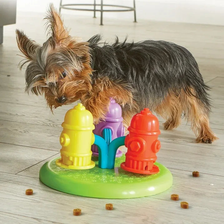 Wholesale Price with free shipping across the USA for Brightkins Spinning Hydrants Dog Toy Treat Puzzle for Interactive Enrichment Training & Puppy Birthdays - Manji Distributors