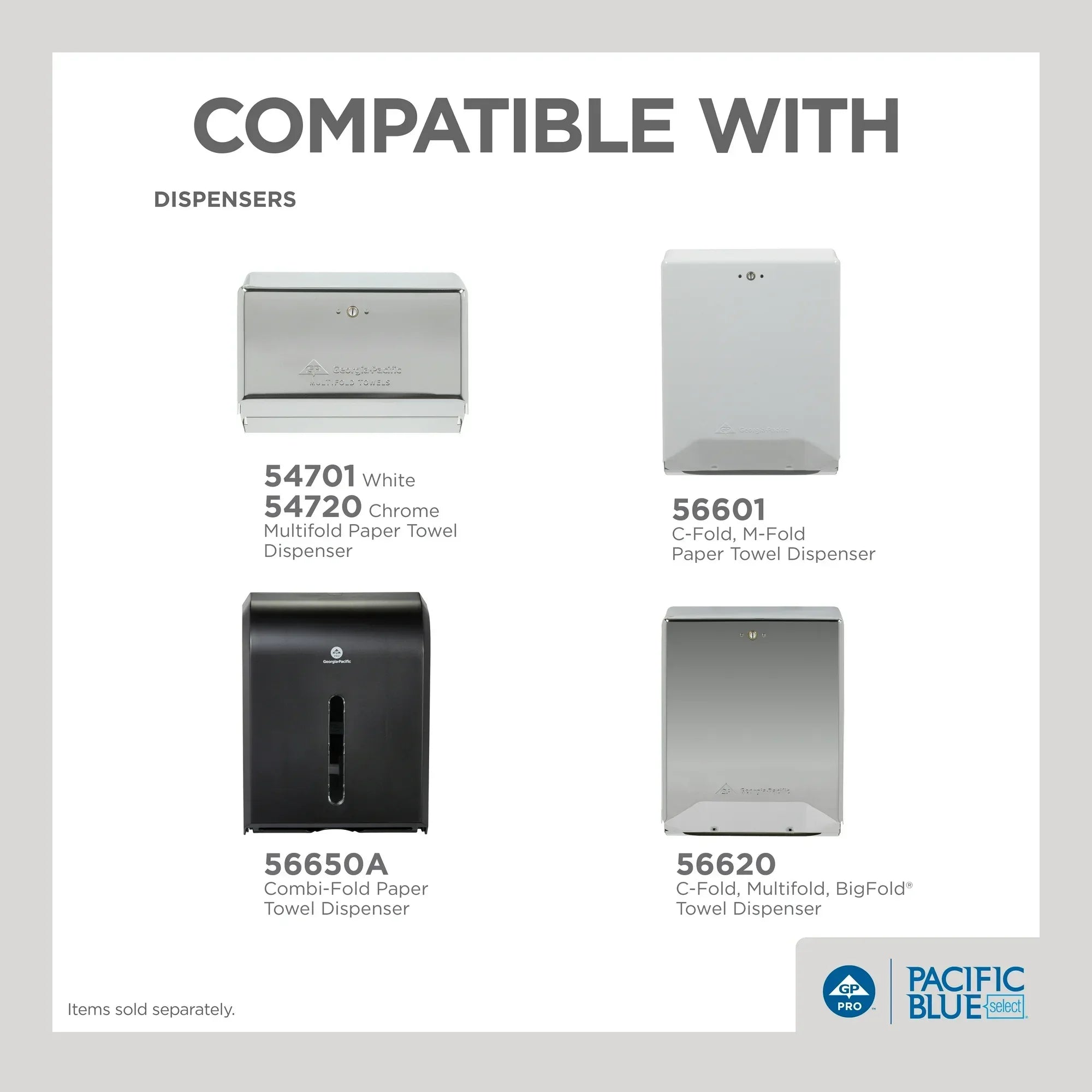 Wholesale Price with free shipping across the USA for Pacific Blue Select® Multifold Premium 2-Ply C-Fold Paper Towels by GP PRO (Georgia-Pacific), White, 2,000 Towels Per Case - Manji Distributors