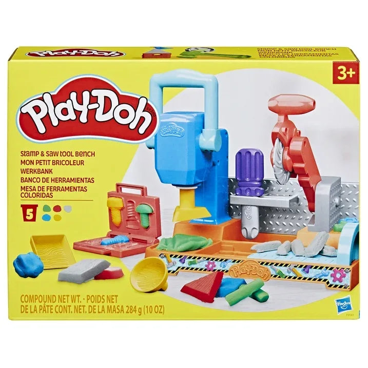 Wholesale Price with free shipping across the USA for Play-Doh Stamp & Saw Tool Bench Playset, Construction Toys for Ages 3+, Kids Arts & Crafts - Manji Distributors