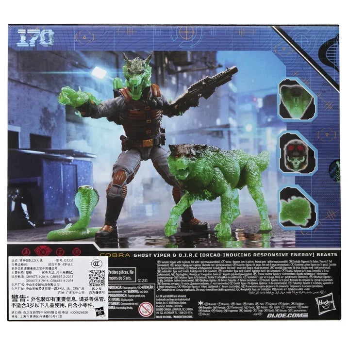 Wholesale Price with free shipping across the USA for G.I. Joe Classified Series 170, Ghost Viper & D.I.R.E. (Dread-Inducing Responsive Energy) Beasts, 6” Action Figure and Pet - Manji Distributors