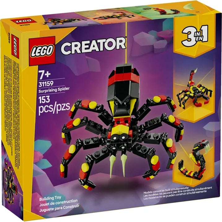 Wholesale Price with free shipping across the USA for LEGO Creator 3 in 1 Wild Animals Surprising Spider Toy - Building Toy with 3 Build Options, Spider, Scorpion, or Snake - Animal Figures for Kids, Boys & Girls, Ages 7+ - Birthday Gift Idea - 31159 - Manji Distributors