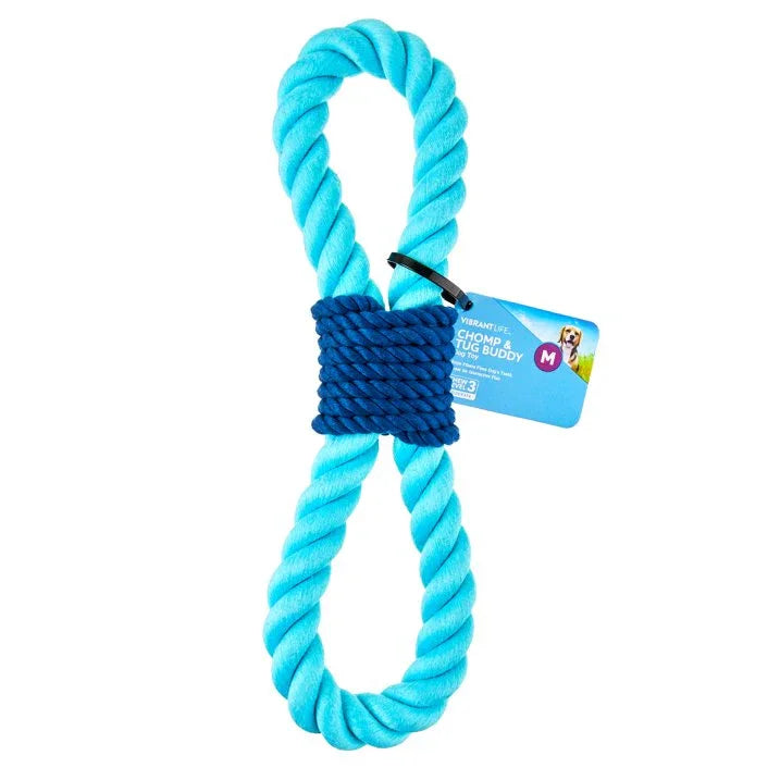 Wholesale Price with free shipping across the USA for Vibrant Life Chomp and Tug Buddy Rope Dog Toy, Chewable - Manji Distributors