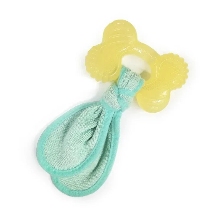 Wholesale Price with free shipping across the USA for Nylabone Puppy Chew 2-in-1 Teething Freezer Bone Cloth Chew Toy Bacon Yellow Small (1 Count) - Manji Distributors