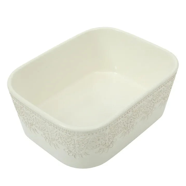 Wholesale Price with free shipping across the USA for The Pioneer Woman Vintage Lace 6-Piece Nesting Casserole Baking Dish Bakeware Set with Lids, Linen - Manji Distributors
