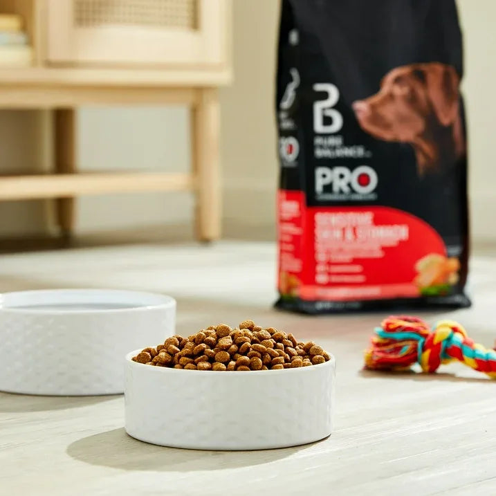 Wholesale Price with free shipping across the USA for Pure Balance Pro+ Sensitive Skin & Stomach Dog Food, Salmon & Rice Recipe, 8 lb Bag - Manji Distributors