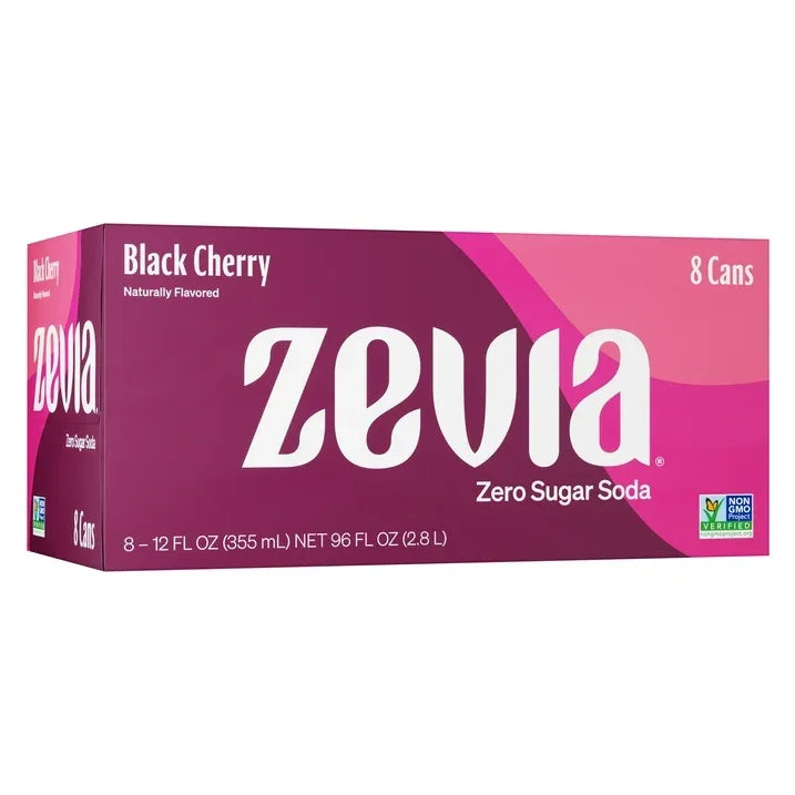 Wholesale Price with free shipping across the USA for Zevia Zero Sugar, 0 Calorie Black Cherry Soda Pop, 12 fl oz, 8 Pack Cans - Manji Distributors
