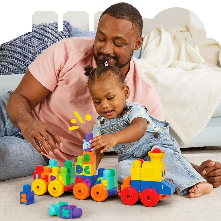 Wholesale Price with free shipping across the USA for MEGA BLOKS Toy Blocks ABC Musical Train with Sounds and Music (50 Pieces) for Toddler - Manji Distributors
