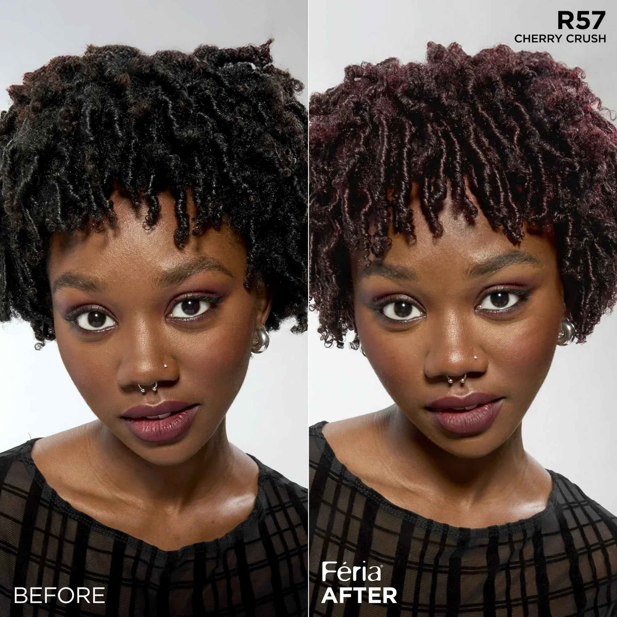 Wholesale Price with free shipping across the USA for L'Oreal Paris Feria Shimmering Permanent Hair Color, R57 Cherry Crush, 1 Kit - Manji Distributors