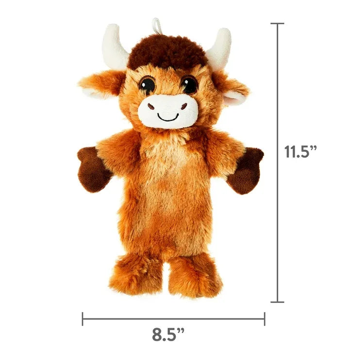 Wholesale Price with free shipping across the USA for Vibrant Life Cozy Buddy 11.5 inch Longhorn Cow Squeaky Plush Dog Toy - Manji Distributors
