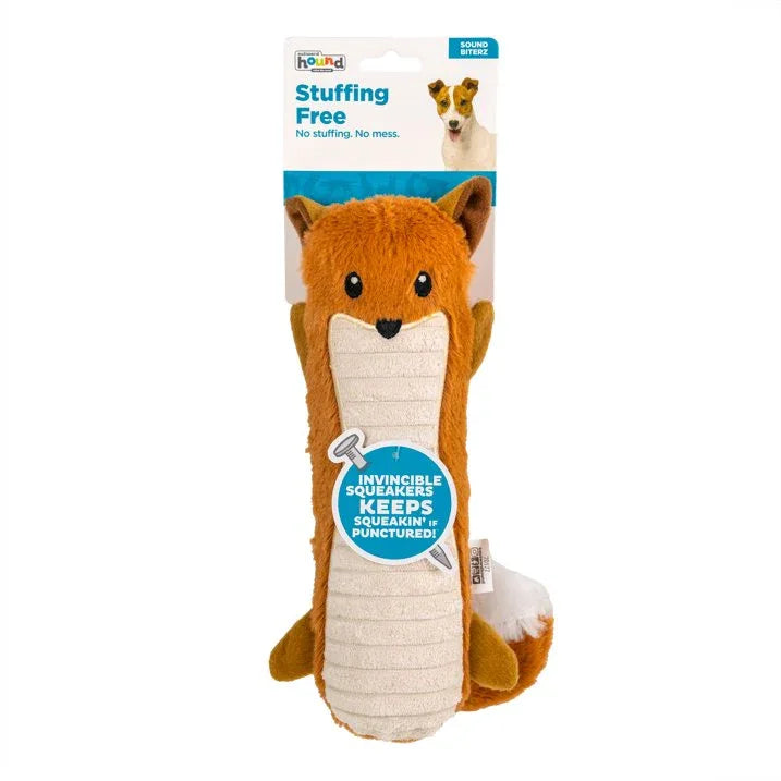 Wholesale Price with free shipping across the USA for Outward Hound Stuffing-Free Big Squeak Fox Plush Dog Toy, Orange, Medium - Manji Distributors