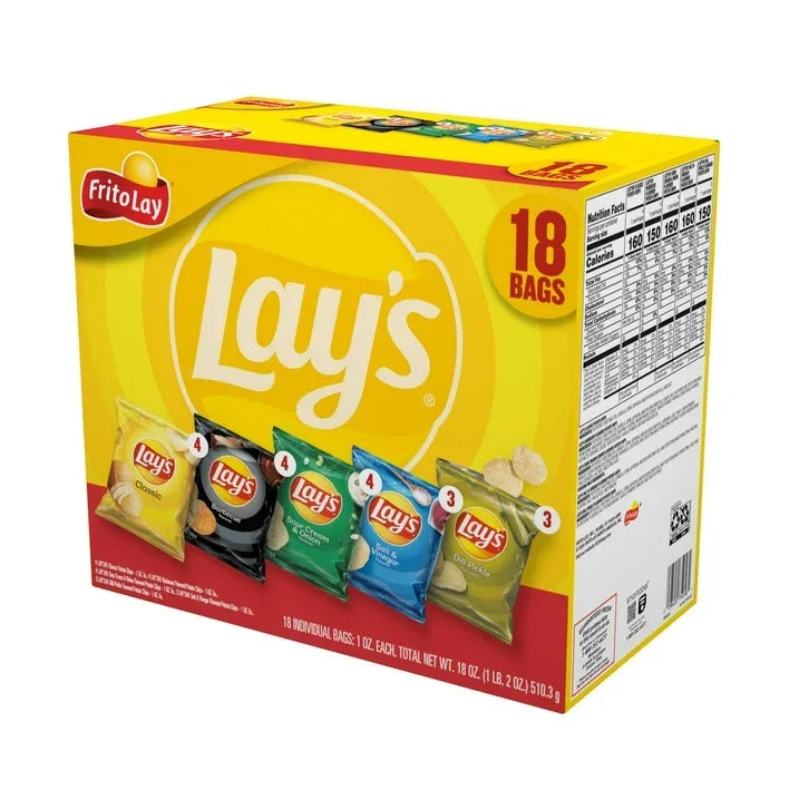Wholesale Price with free shipping across the USA for Lay's Snacks Mix Variety Pack, 1 oz, 18 Count - Manji Distributors