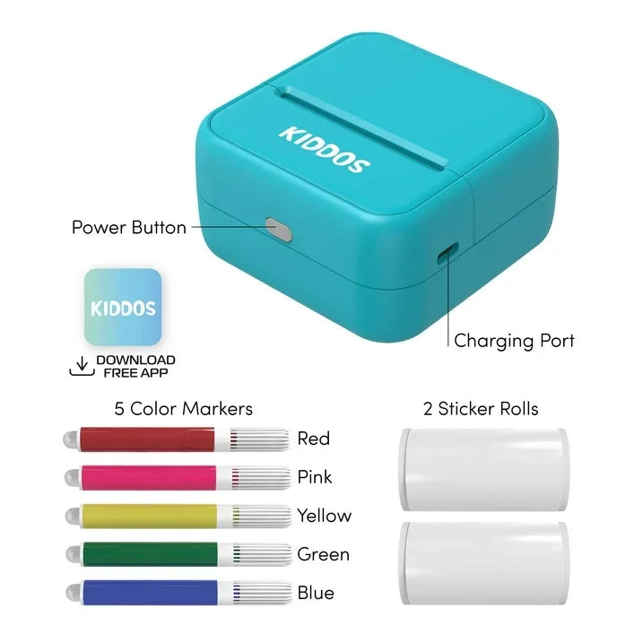 Wholesale Price with free shipping across the USA for Kiddos Sticker Maker Machine – Sticker Maker for Kids 8+ DIY Arts and Crafts Kit with Markers, Sticker Rolls & App - Manji Distributors