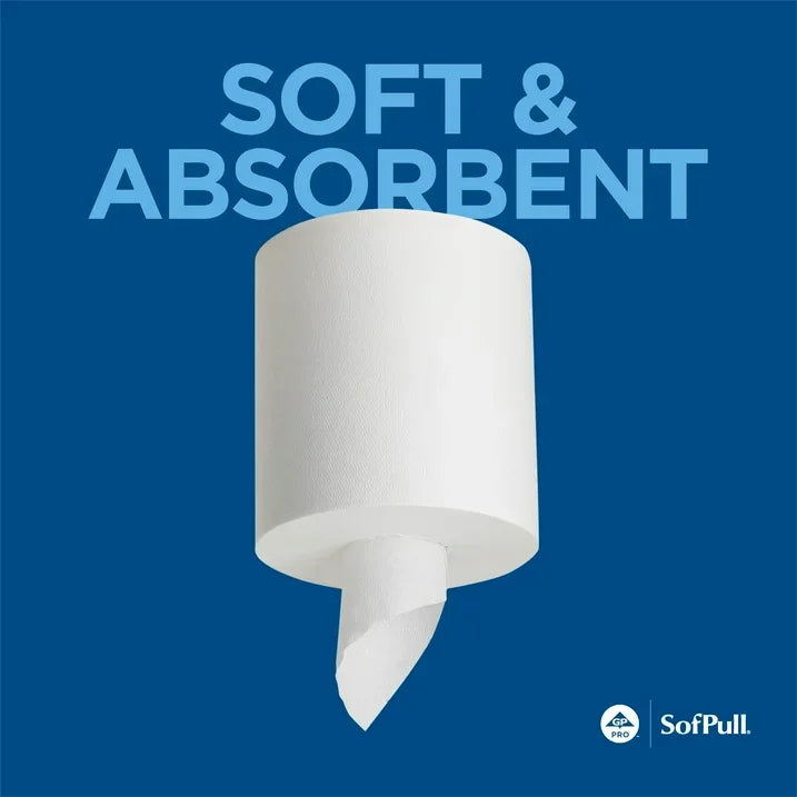 Wholesale Price with free shipping across the USA for SofPull® Regular Centerpull Premium Paper Towel by GP PRO (Georgia-Pacific), White, 6 Rolls Per Case - Manji Distributors