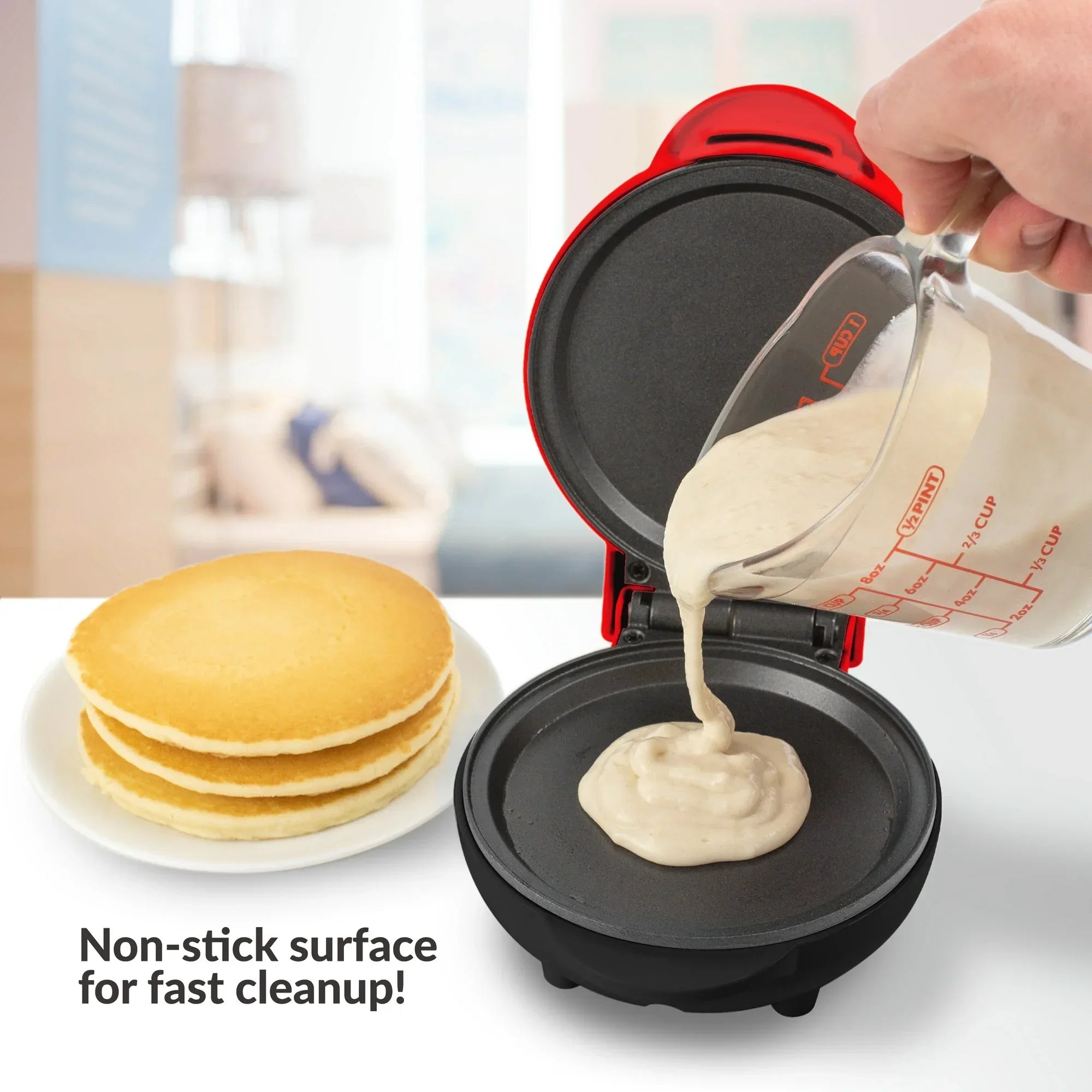 Wholesale Price with free shipping across the USA for MyMini 550-Watt Red Pancake Griddle - Manji Distributors