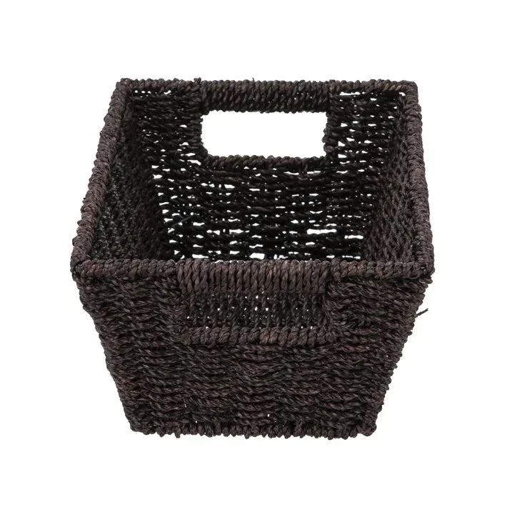 Wholesale Price with free shipping across the USA for Homezone Espresso Handwoven Seagrass Basket, Rectangle - Manji Distributors