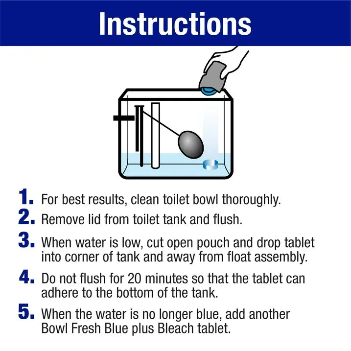 Wholesale Price with free shipping across the USA for Bowl Fresh Automatic Toilet Bowl Cleaner and Freshener with Bleach, 20 Pack - Manji Distributors