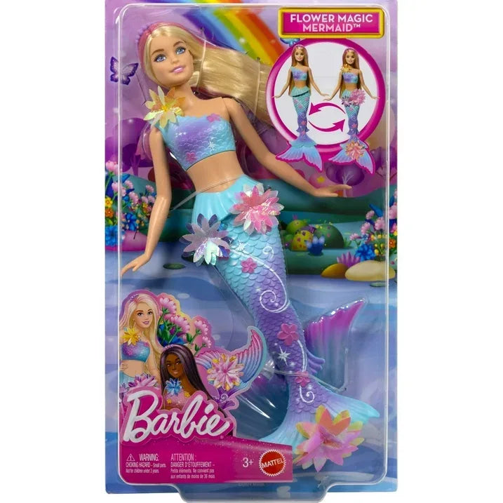 Wholesale Price with free shipping across the USA for Barbie Flower Magic Mermaid Toy Doll with Surprise Blooming Flowers Feature & Pearl Headband Accessory - Manji Distributors