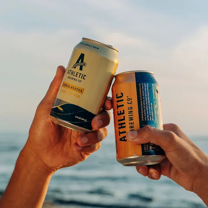 Wholesale Price with free shipping across the USA for Athletic Brewing Company Cerveza Atletica, Craft Non-Alcoholic Beer, 12 Fluid Ounce Cans, 6 Pack, 0.5% ABV - Manji Distributors