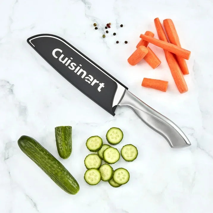 Wholesale Price with free shipping across the USA for Cuisinart Classic Stainless Steel 7” Santoku Knife with Blade Guard - Manji Distributors