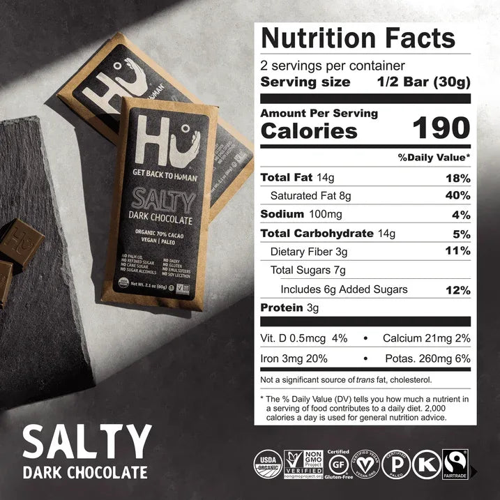 Wholesale Price with free shipping across the USA for Hu Salty Chocolate Bar, 2.1 Oz - Manji Distributors
