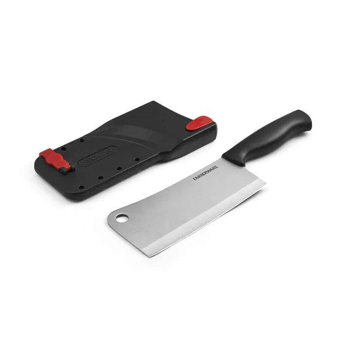 Wholesale Price with free shipping across the USA for Farberware Edgekeeper Classic 6-inch Cleaver Knife with Black Self-Sharpening Sleeve and Handle - Manji Distributors