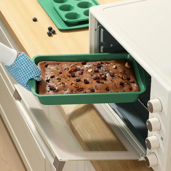 Wholesale Price with free shipping across the USA for Mainstays 6 Piece Non-Stick Bakeware Sets, Easy for Release and Clean up, Carbon Steel, Green - Manji Distributors