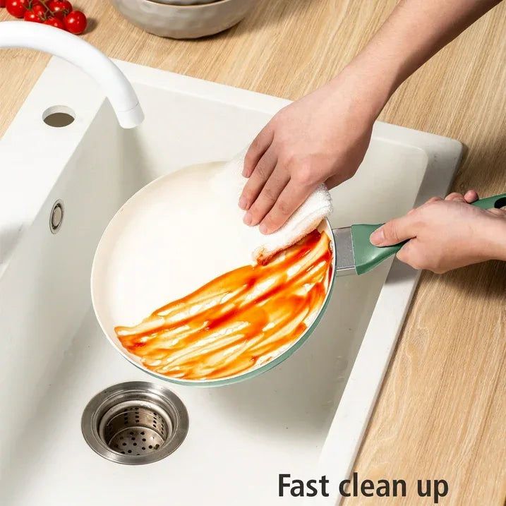 Wholesale Price with free shipping across the USA for Mainstays Ceramic Aluminum, 12 Piece, Pots and Pans Cookware Set Green Nonstick - Manji Distributors