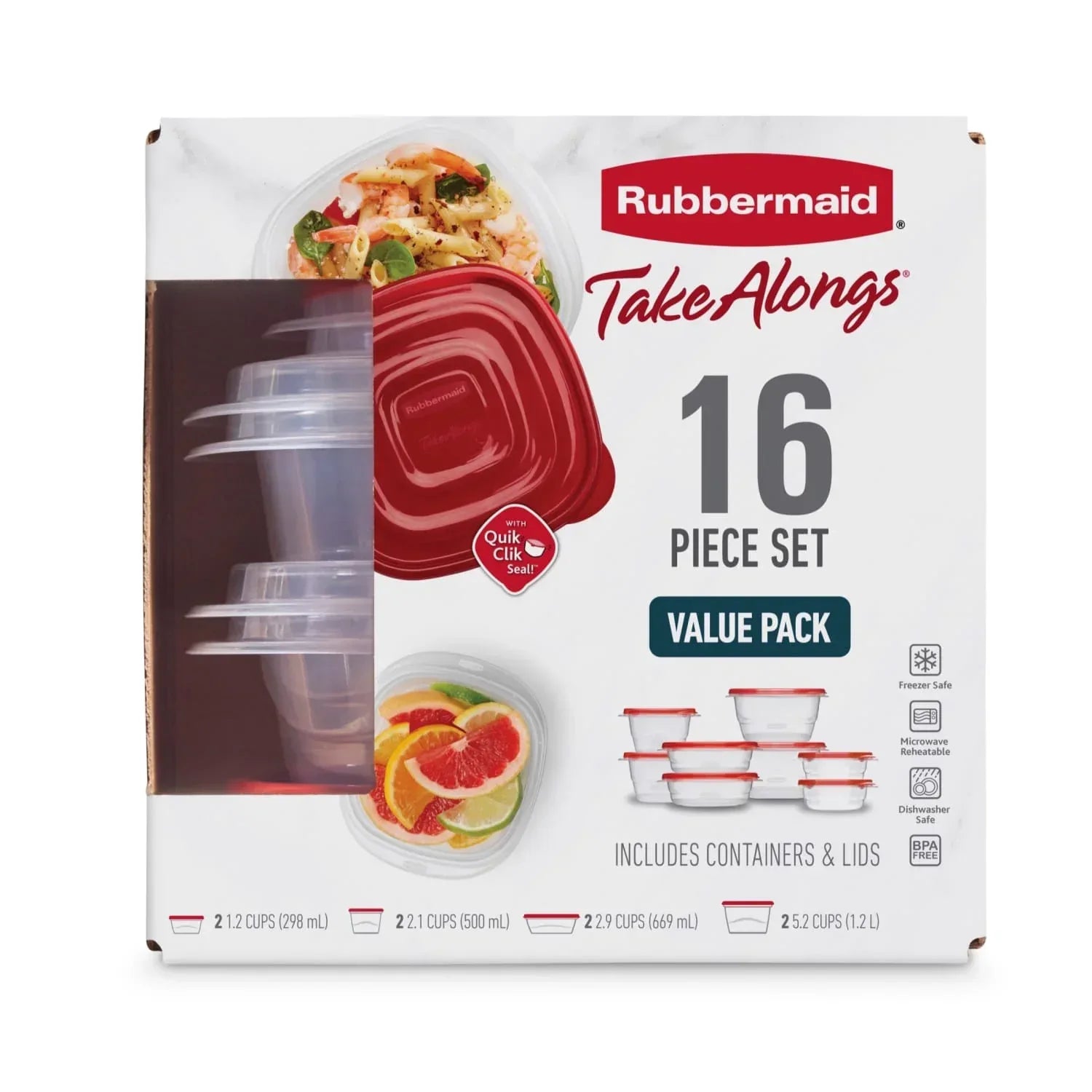 Wholesale Price with free shipping across the USA for Rubbermaid TakeAlongs Food Storage Containers, 16 Piece Set - Manji Distributors