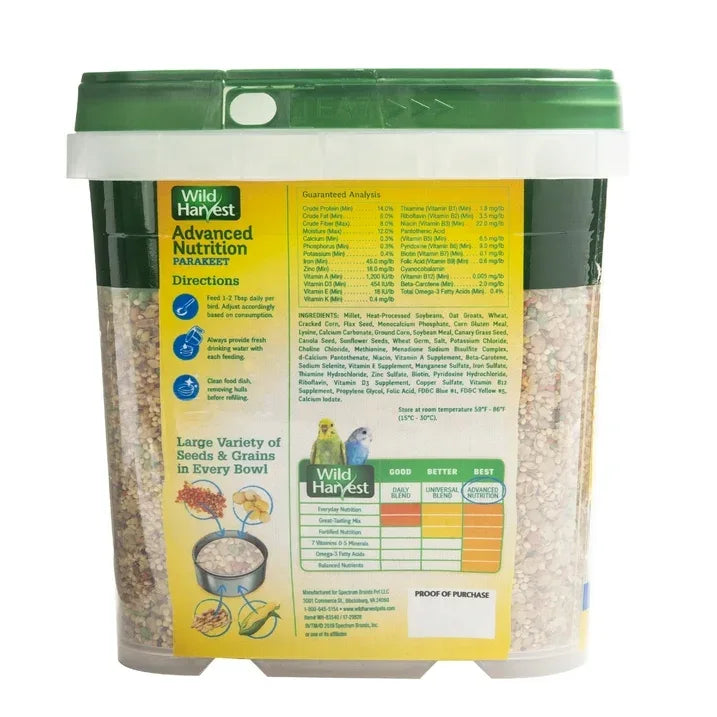 Wholesale Price with free shipping across the USA for Wild Harvest Advanced Nut Diet, for Parakeets, 4.5 lbs - Manji Distributors