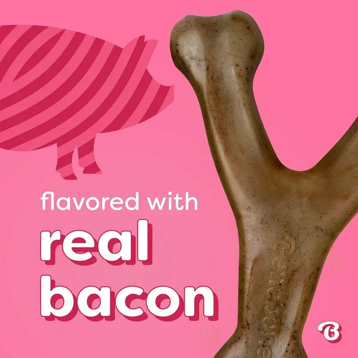 Wholesale Price with free shipping across the USA for Benebone Essentials 2-Pack Wishbone Bacon & Chicken M/L - Manji Distributors