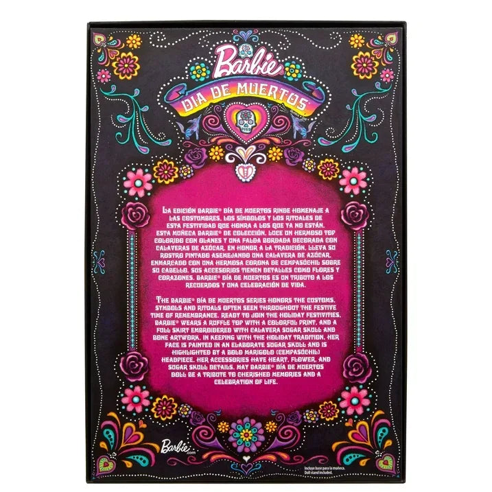 Wholesale Price with free shipping across the USA for Barbie Signature Día De Muertos 2024 Collectible Doll in Ruffled Black Gown - Manji Distributors