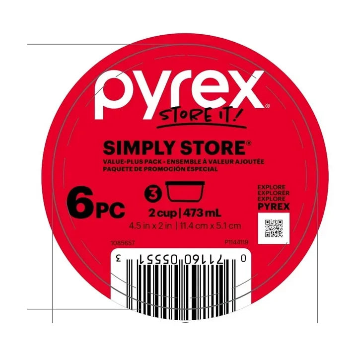 Wholesale Price with free shipping across the USA for Pyrex Simply Store 2-Cup Glass Food Storage Container, Round, Set of 3 - Manji Distributors