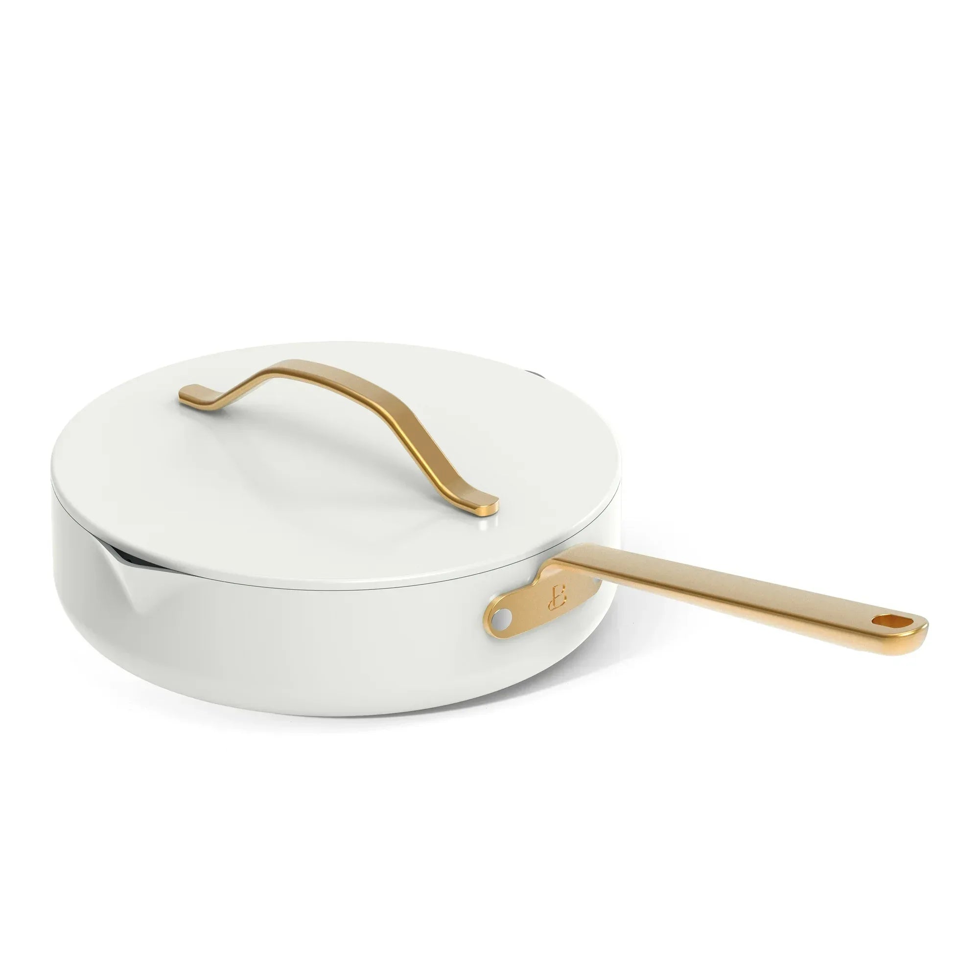 Wholesale Price with free shipping across the USA for Beautiful 12pc Ceramic Non-Stick Cookware Set with Strainer Lids, White Icing by Drew Barrymore - Manji Distributors