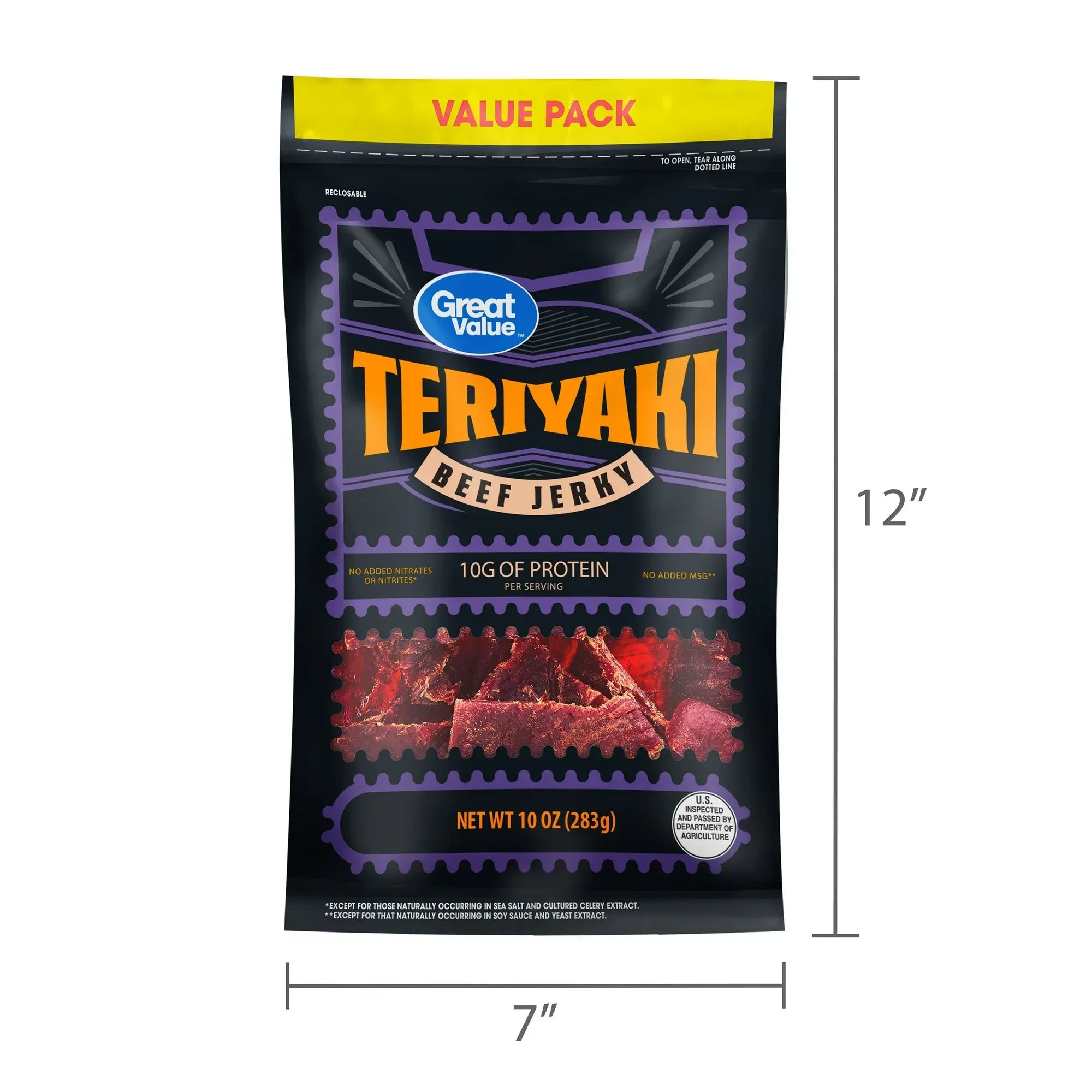 Wholesale Price with free shipping across the USA for Great Value Teriyaki Beef Jerky Value Pack, 10 oz - Manji Distributors