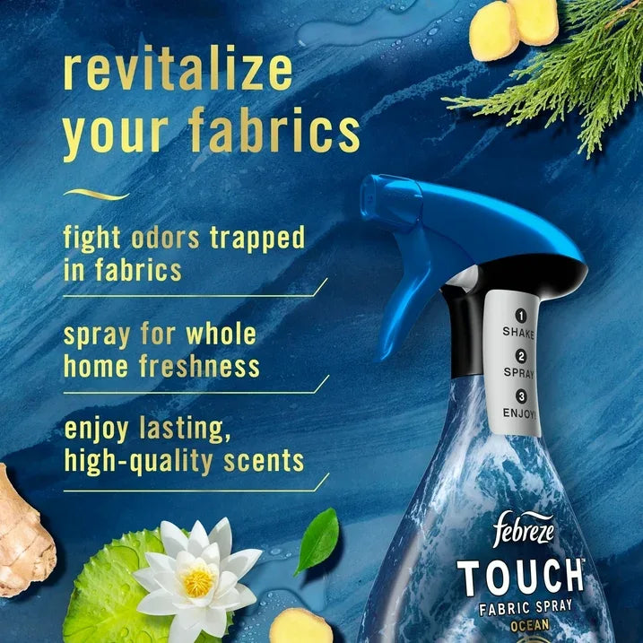 Wholesale Price with free shipping across the USA for Febreze Fabric Spray Air Freshener, Odor-Fighting Fabric Refresher, Unstopables Ocean, 16.9 fl oz - Manji Distributors