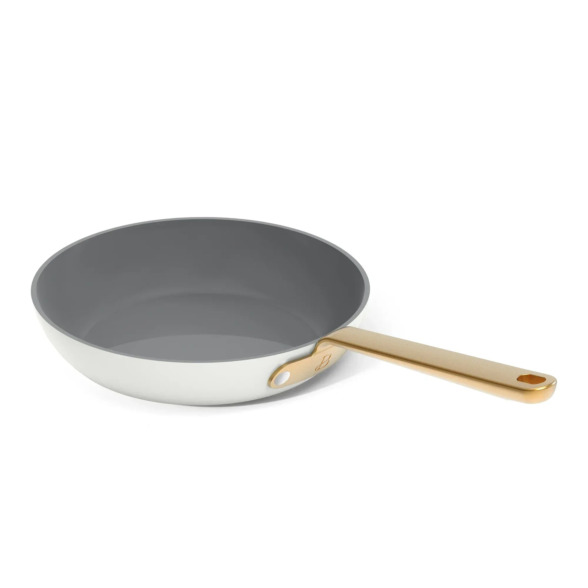 Wholesale Price with free shipping across the USA for Beautiful 12pc Ceramic Non-Stick Cookware Set with Strainer Lids, White Icing by Drew Barrymore - Manji Distributors