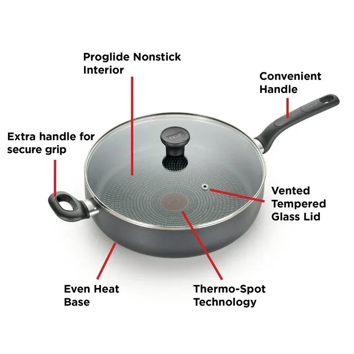 Wholesale Price with free shipping across the USA for T-fal Easy Care Nonstick Cookware, Jumbo Cooker, 5 Quart, Grey - Manji Distributors