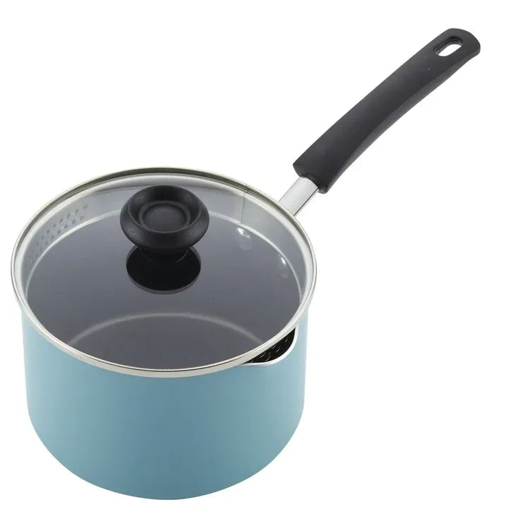 Wholesale Price with free shipping across the USA for Farberware Easy Clean 12 Pcs Nonstick Cookware Set with Cooking Tools, Dishwasher Safe, Aqua - Manji Distributors