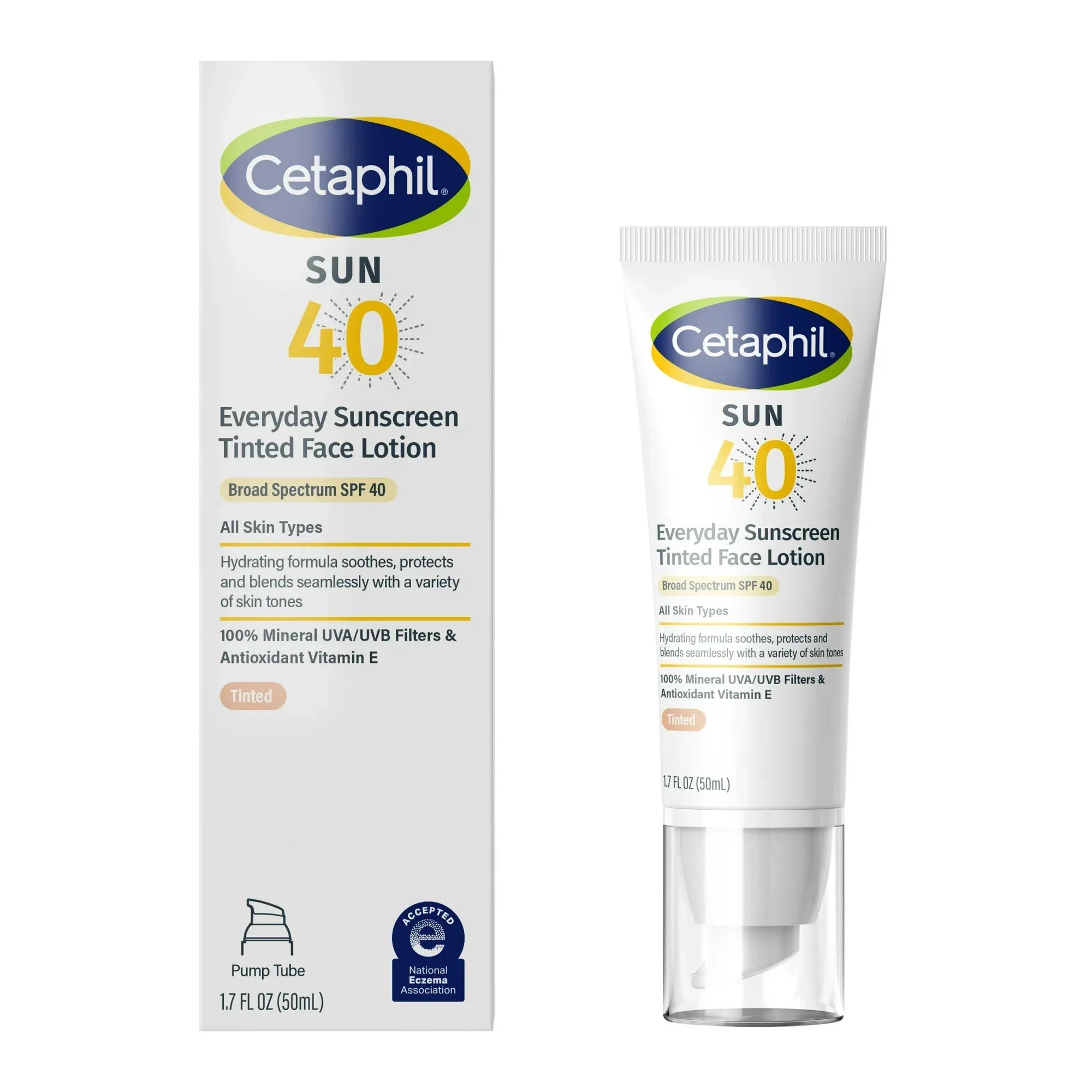 Wholesale Price with free shipping across the USA for Cetaphil Everyday Sunscreen Tinted Lotion for Face, 1.7 fl oz, 100% Mineral Sunscreen: Titanium Dioxide & Zinc Oxide, SPF 40 - Manji Distributors