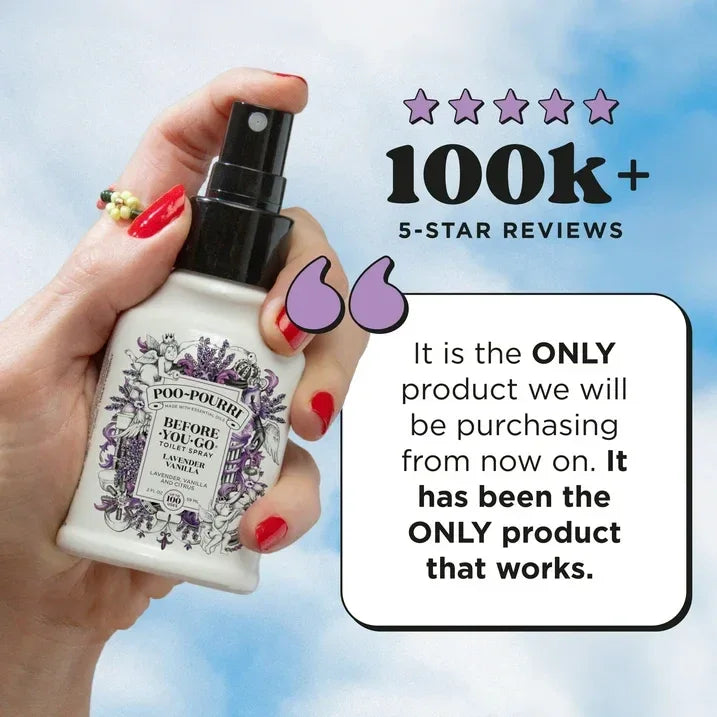 Wholesale Price with free shipping across the USA for Poo-Pourri Lavender Vanilla, Lavender + Vanilla + Citrus Before-You-Go Toilet Spray, 2 oz (Odor eliminating Air Freshener) - Manji Distributors