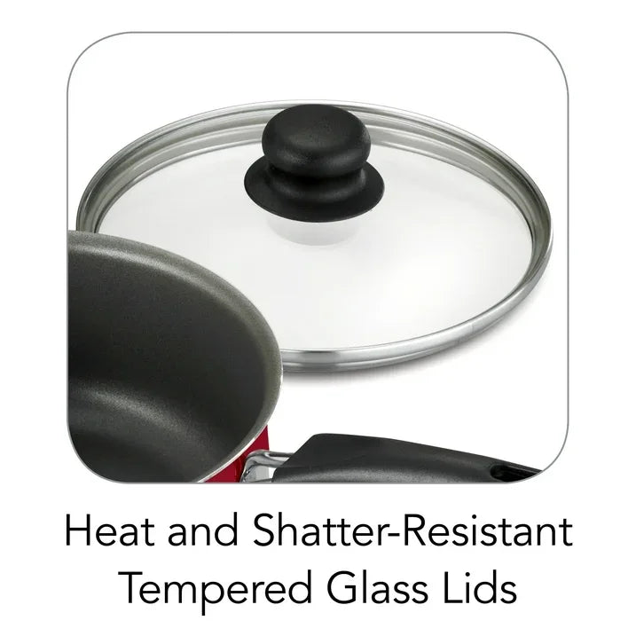 Wholesale Price with free shipping across the USA for Tramontina 9-Piece Non-stick Cookware Set, Red - Manji Distributors