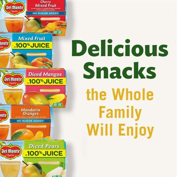 Wholesale Price with free shipping across the USA for Del Monte Diced Peaches Fruit Cup Snacks in 100% Fruit Juice, 4 oz Cup (Pack of 12) - Manji Distributors