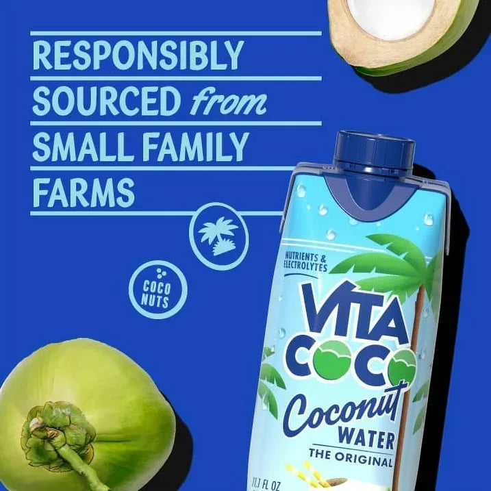 Wholesale Price with free shipping across the USA for Vita Coco The Original Coconut Water, Nutrients & Electrolytes Rich, Pure, 11.1 fl oz, 12 Count - Manji Distributors