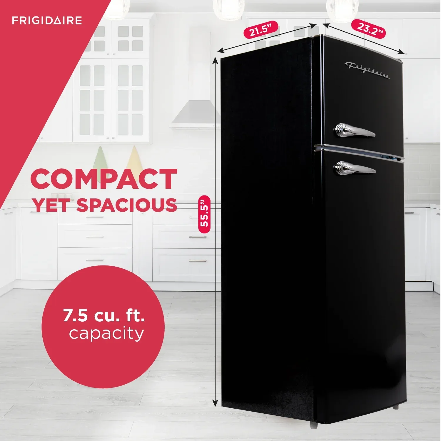 Wholesale Price with free shipping across the USA for Frigidaire, 7.5 Cu. ft. Top Mount Retro Refrigerator, Black - Manji Distributors