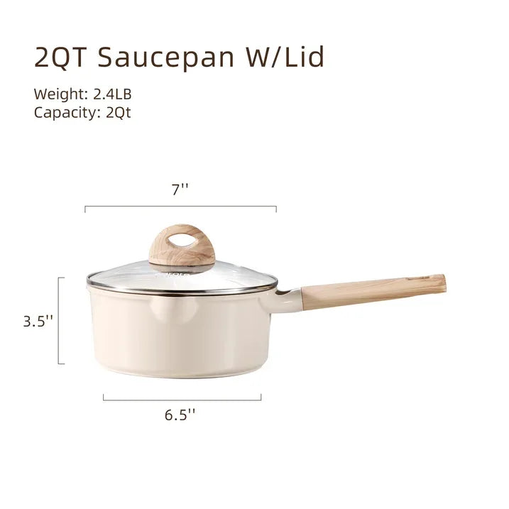 Wholesale Price with free shipping across the USA for Carote Healthy Ceramic NonStick Saucepan with Induction 7