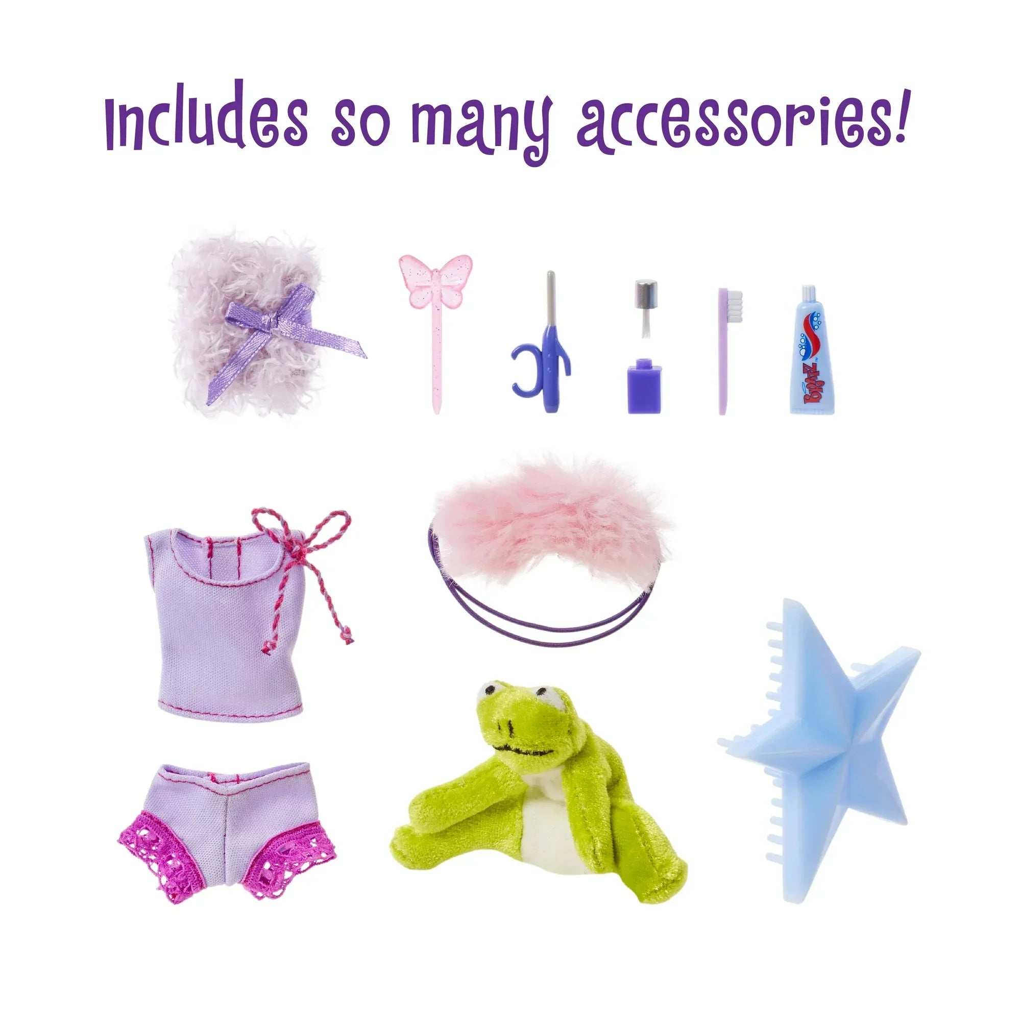 Wholesale Price with free shipping across the USA for Bratz Slumber Party Yasmin Fashion Doll with 2 Sets of Pajamas, Plush, and Accessories - Manji Distributors