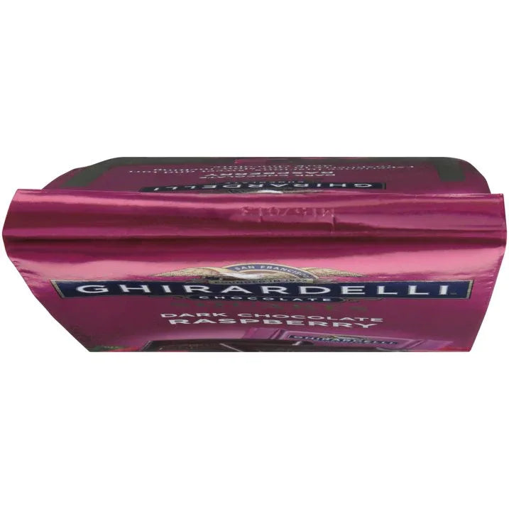 Wholesale Price with free shipping across the USA for GHIRARDELLI Dark Chocolate Candy SQUARES with Raspberry Filling, 5.32 oz Bag - Manji Distributors